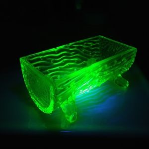 Uranium Depression Glass green log